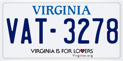 VA license plate VAT3278