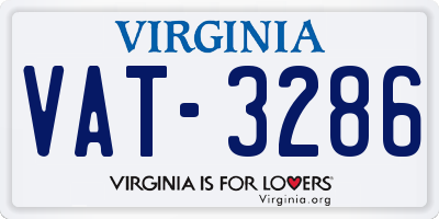 VA license plate VAT3286