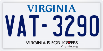 VA license plate VAT3290