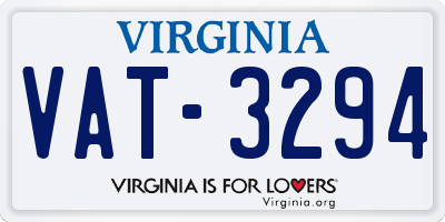 VA license plate VAT3294