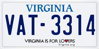 VA license plate VAT3314