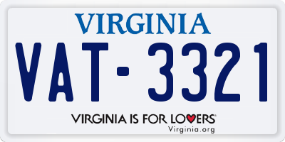 VA license plate VAT3321