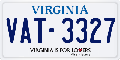 VA license plate VAT3327