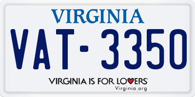 VA license plate VAT3350