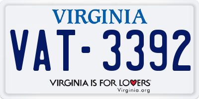 VA license plate VAT3392