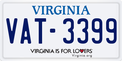 VA license plate VAT3399