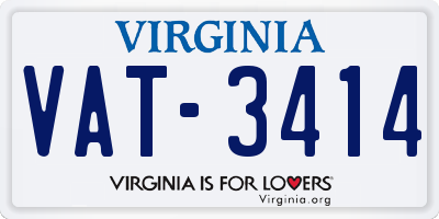 VA license plate VAT3414