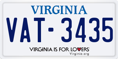 VA license plate VAT3435