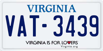 VA license plate VAT3439