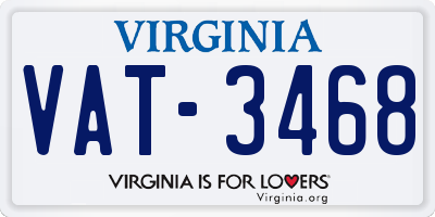VA license plate VAT3468