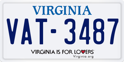 VA license plate VAT3487