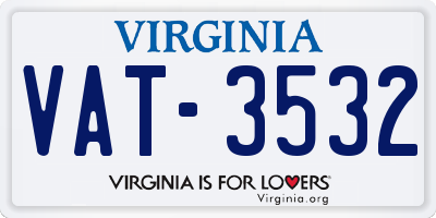 VA license plate VAT3532