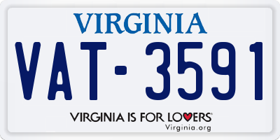 VA license plate VAT3591