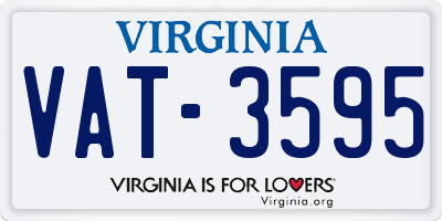 VA license plate VAT3595