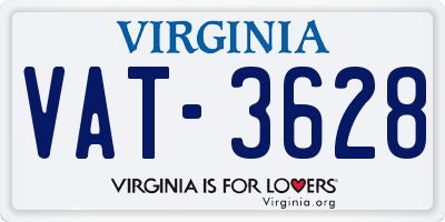 VA license plate VAT3628