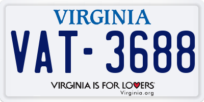 VA license plate VAT3688