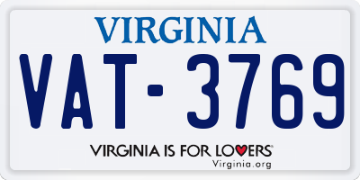 VA license plate VAT3769