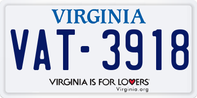 VA license plate VAT3918