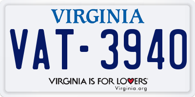 VA license plate VAT3940