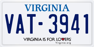 VA license plate VAT3941