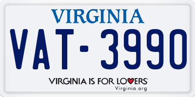 VA license plate VAT3990