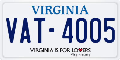 VA license plate VAT4005