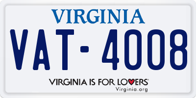 VA license plate VAT4008