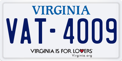 VA license plate VAT4009