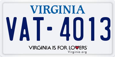 VA license plate VAT4013