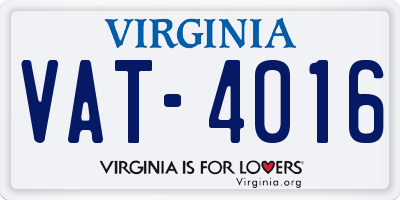 VA license plate VAT4016