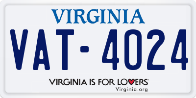 VA license plate VAT4024