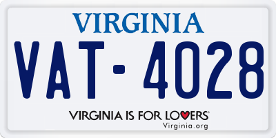 VA license plate VAT4028