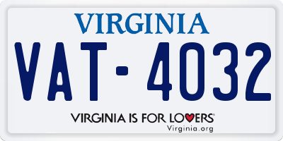 VA license plate VAT4032