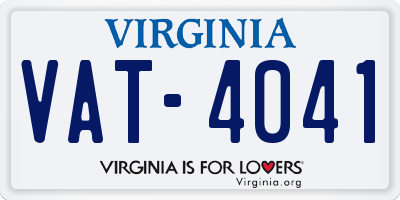 VA license plate VAT4041