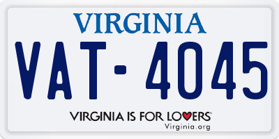 VA license plate VAT4045