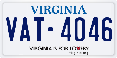 VA license plate VAT4046