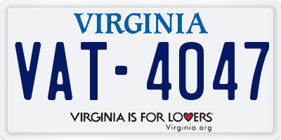 VA license plate VAT4047