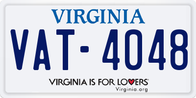 VA license plate VAT4048