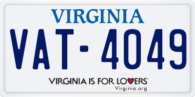 VA license plate VAT4049