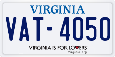 VA license plate VAT4050