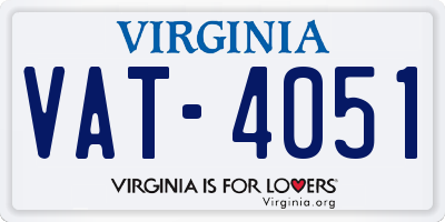 VA license plate VAT4051