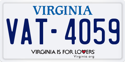 VA license plate VAT4059