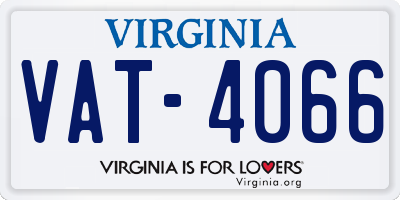 VA license plate VAT4066