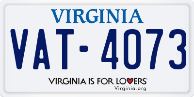 VA license plate VAT4073