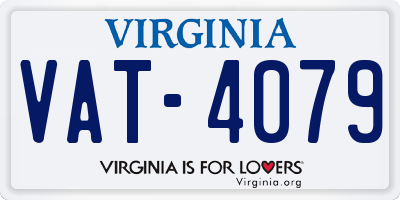 VA license plate VAT4079