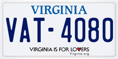 VA license plate VAT4080
