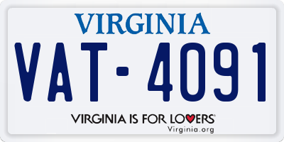 VA license plate VAT4091