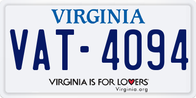 VA license plate VAT4094