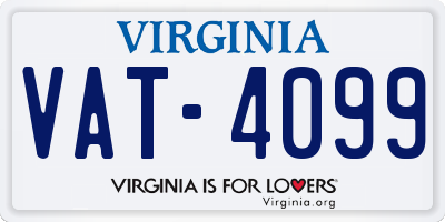 VA license plate VAT4099