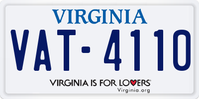 VA license plate VAT4110